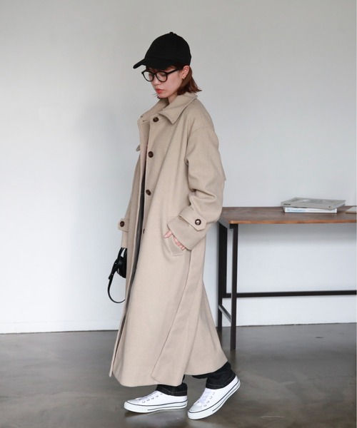 「feepur」 ステンカラーコート SMALL ブラック レディース_画像7