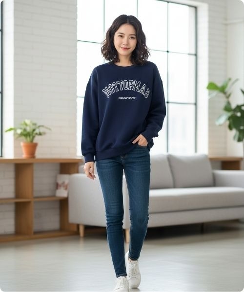 I.O.E トレーナー スウェット 韓国スタイルカレッジロゴスウェット
