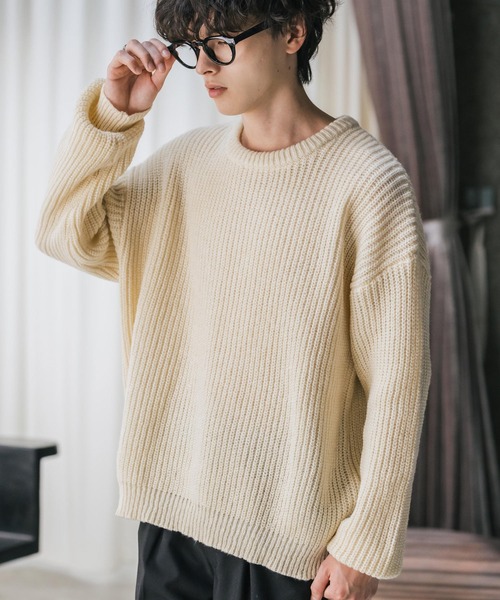 「Rocky Monroe」 長袖ニット M ブルーグリーン メンズ_画像4