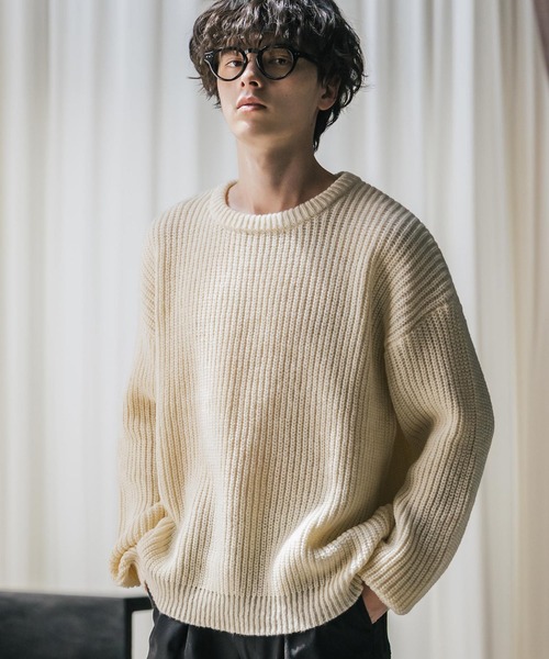 「Rocky Monroe」 長袖ニット M ブルーグリーン メンズ_画像5