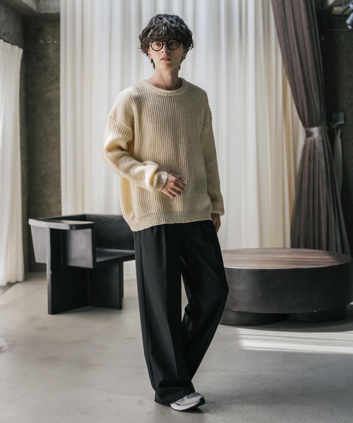 「Rocky Monroe」 長袖ニット M ブルーグリーン メンズ_画像7