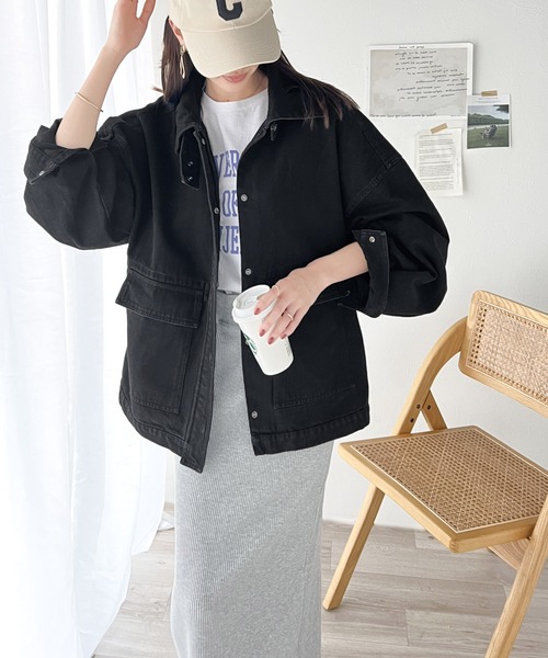 「Java」 デニムジャケット LARGE インディゴブルー レディース_画像2