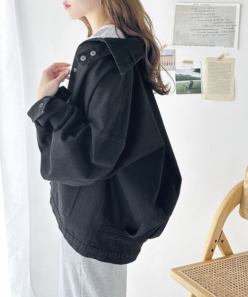 「Java」 デニムジャケット LARGE インディゴブルー レディース_画像3