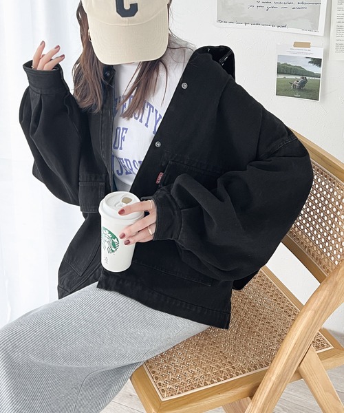 「Java」 デニムジャケット LARGE インディゴブルー レディース_画像7