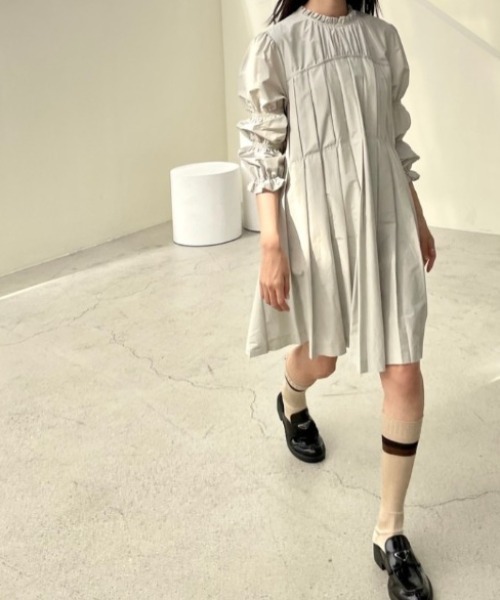 「deux amour」 長袖ワンピース MEDIUM 杢グレー レディース_画像7