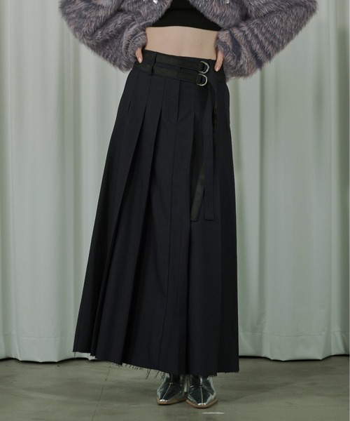 「Ezick」 プリーツスカート FREE グレー レディース_画像3