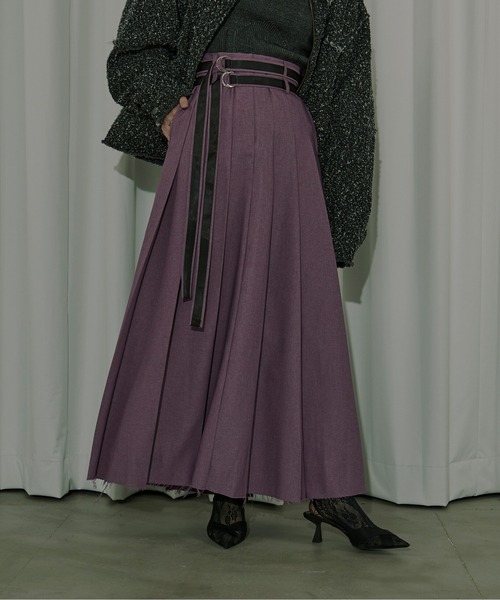 「Ezick」 プリーツスカート FREE グレー レディース_画像9