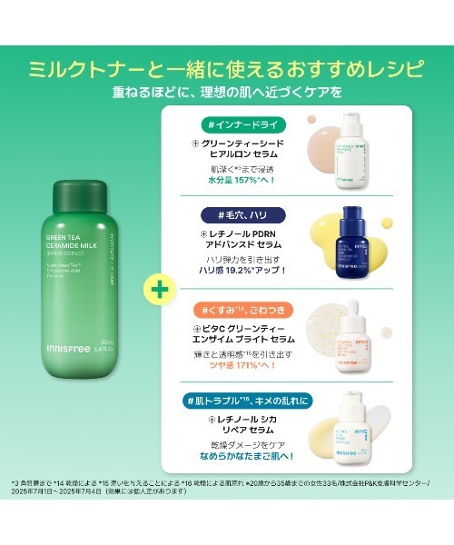 innisfree（イニスフリー） 化粧水 グリーンティー セラミド ミルク