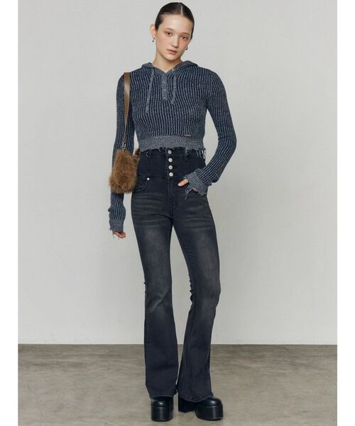 EMODA（エモダ） ジーンズ デニム デニムパンツ バックリボンフレア