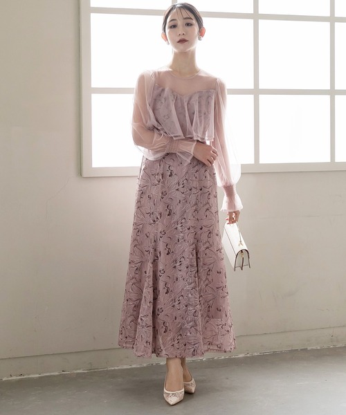 birei ドレス エンブロイダリーチュールコンビドレス : ZOZOTOWN Yahoo
