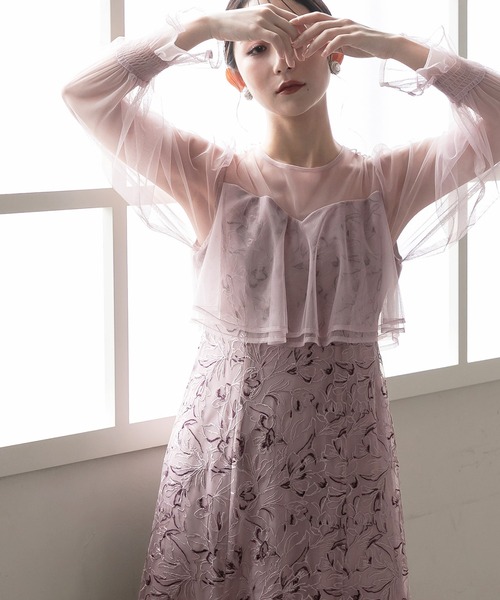 birei ドレス エンブロイダリーチュールコンビドレス : ZOZOTOWN Yahoo