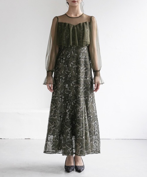 birei ドレス エンブロイダリーチュールコンビドレス : ZOZOTOWN Yahoo
