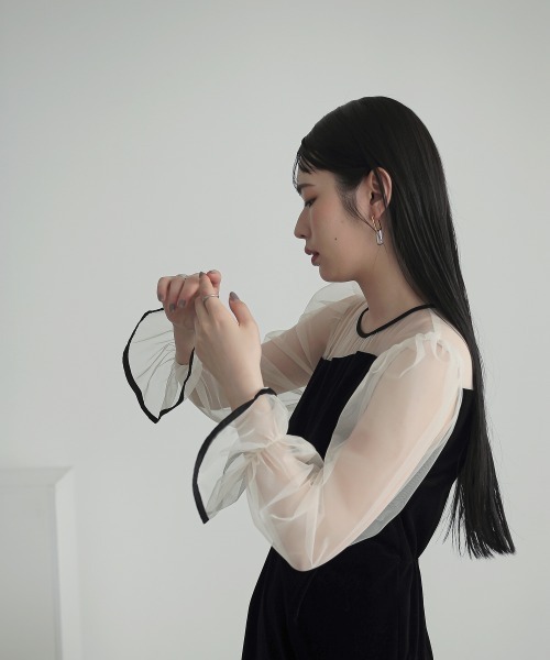 「Callarus」 長袖ワンピース LL ブルーグレー レディース_画像6