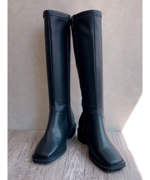 「Noubel Voug Relax」 ロングブーツ S ブラック レディース_画像9
