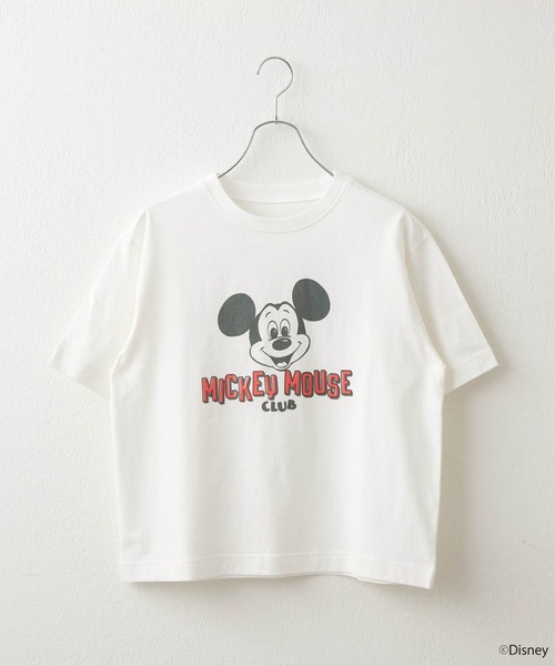 「MICKEY MOUSE」 半袖Tシャツ FREE チャコールグレー レディース_画像2