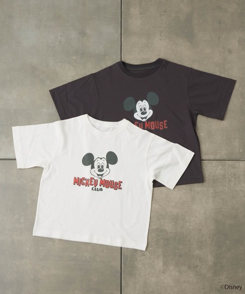 「MICKEY MOUSE」 半袖Tシャツ FREE チャコールグレー レディース_画像3
