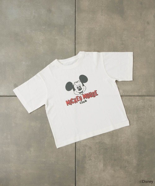 「MICKEY MOUSE」 半袖Tシャツ FREE チャコールグレー レディース_画像4