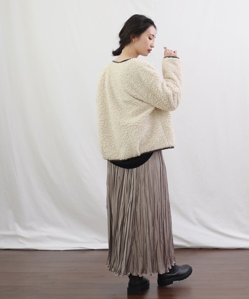 「Gready Brilliant」 「AuieF」ノーカラージャケット 38 アイボリー レディース_画像4