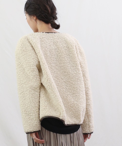 「Gready Brilliant」 「AuieF」ノーカラージャケット 38 アイボリー レディース_画像8