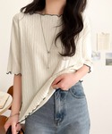 tシャツ 半袖 さりげない配色メロウで1枚でお...の詳細画像5