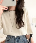 tシャツ 半袖 さりげない配色メロウで1枚でお...の詳細画像3