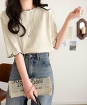 tシャツ 半袖 さりげない配色メロウで1枚でお...の詳細画像1