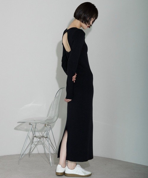 「leimn」 長袖ワンピース FREE グレー レディース_画像3