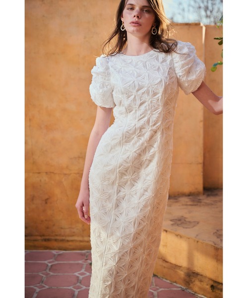 Estella.K ワンピース Butterfly Lace Midi Dress 3Dフラワー