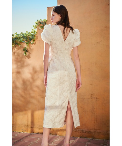 Estella.K ワンピース Butterfly Lace Midi Dress 3Dフラワー