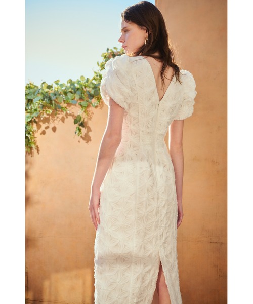 Estella.K ワンピース Butterfly Lace Midi Dress 3Dフラワー