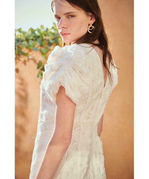 Estella.K ワンピース Butterfly Lace Midi Dress 3Dフラワー
