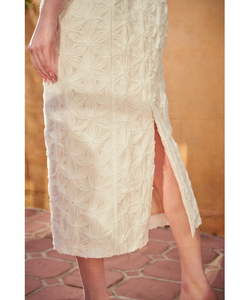 Estella.K ワンピース Butterfly Lace Midi Dress 3Dフラワー