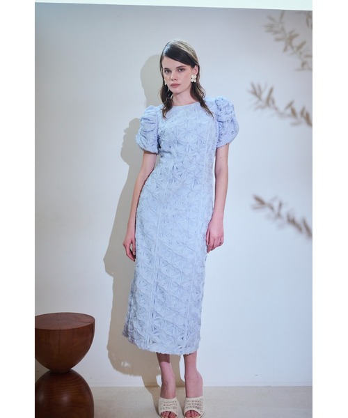 Estella.K ワンピース Butterfly Lace Midi Dress 3Dフラワー