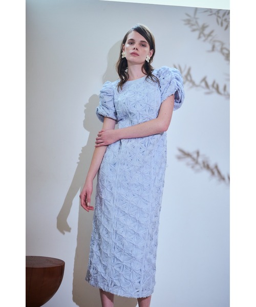 Estella.K ワンピース Butterfly Lace Midi Dress 3Dフラワー