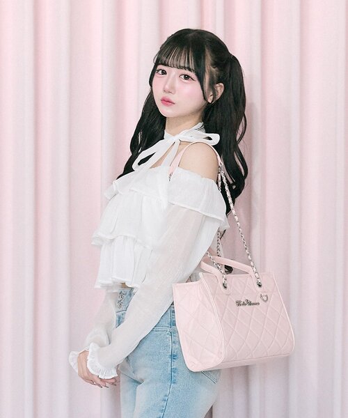 トートバッグ 「Belle Charme」Belle Charme Quilted Mini Tote レディースの画像