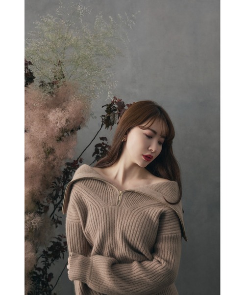 「Her lip to」 ニットワンピース S ベージュ レディースの画像