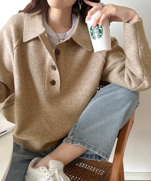 「classicalelf」 長袖ニット X-LARGE ベージュ レディース_画像5