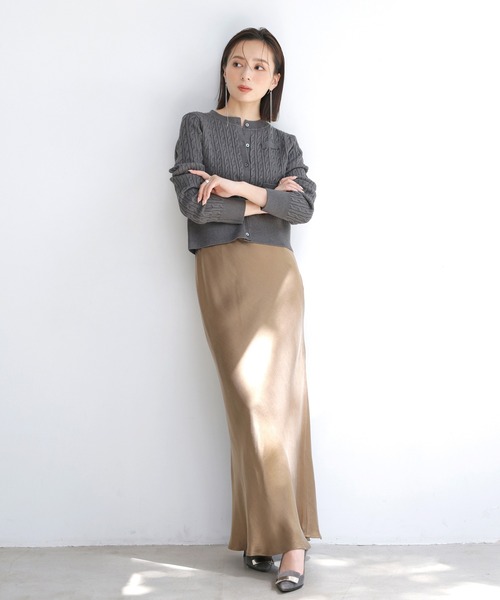 「anuans」 ロングスカート MEDIUM アイボリー レディースの画像