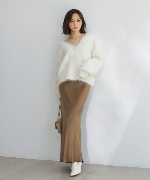 「anuans」 ロングスカート MEDIUM アイボリー レディースの画像