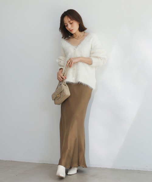 「anuans」 ロングスカート MEDIUM アイボリー レディースの画像