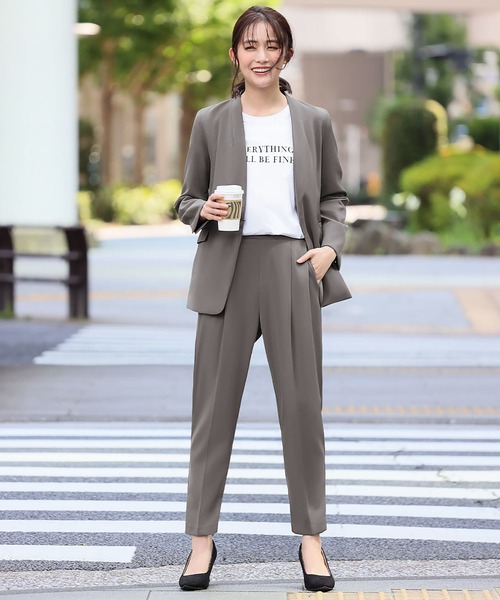 「Flolia」 パンツスーツ M チャコールグレー レディース