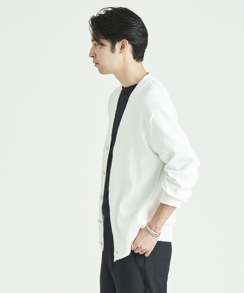 「ESTNATION」 ニットカーディガン LARGE ホワイト メンズの画像