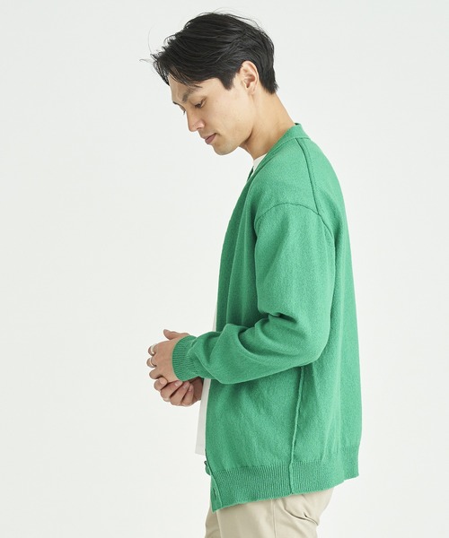 「ESTNATION」 ニットカーディガン LARGE ホワイト メンズの画像