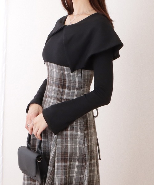 「Lace Ladies」 長袖ワンピース S グレー レディース_画像3