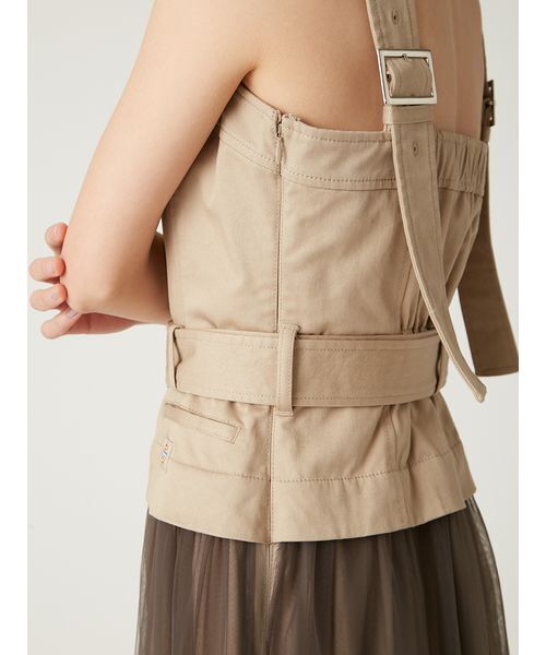 「FRAY I.D」 ドッキングワンピース 0 ベージュ レディースの画像