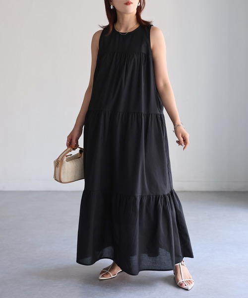 「Riberry」 ノースリーブワンピース MEDIUM ブルー レディース_画像2