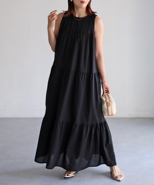 「Riberry」 ノースリーブワンピース MEDIUM ブルー レディース_画像9
