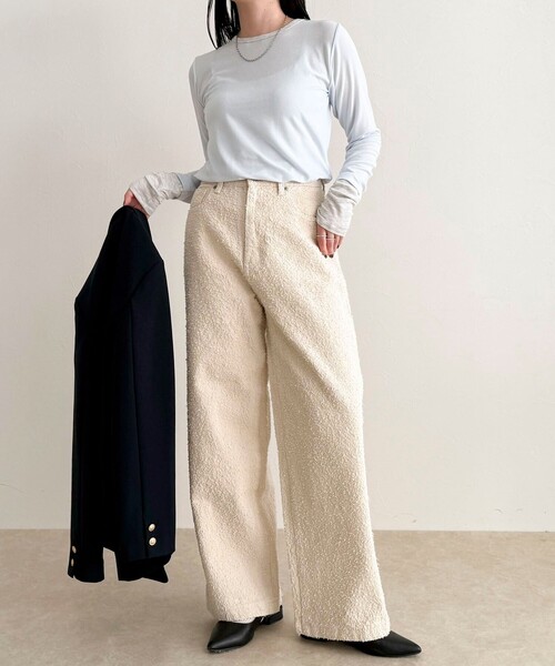 「fredy emue」 デニムパンツ 36 アイボリー レディース_画像2
