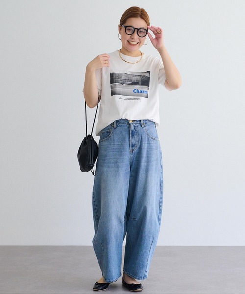 「PUAL CE CIN」 半袖Tシャツ FREE チャコールグレー レディース_画像4