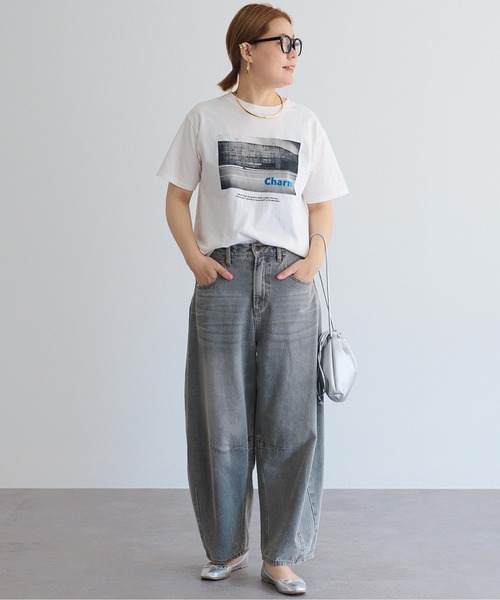 「PUAL CE CIN」 半袖Tシャツ FREE チャコールグレー レディース_画像5